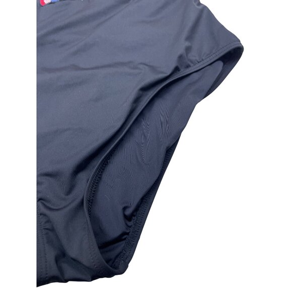 La Blanca Women’s Black Floral Embroidered Halter Swimsuit One-Piece Sz 12 - New - Picture 5 of 10